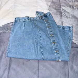 Denim Button-Up Skirt